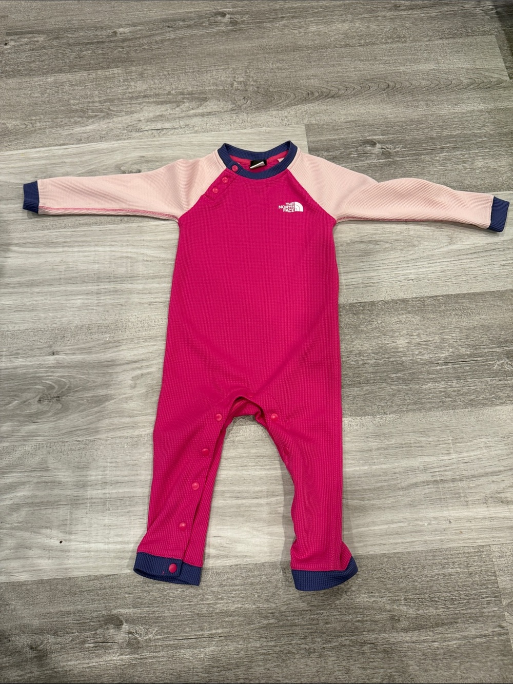 The North Face Hot Pink & Light Pink Baby One-Piece